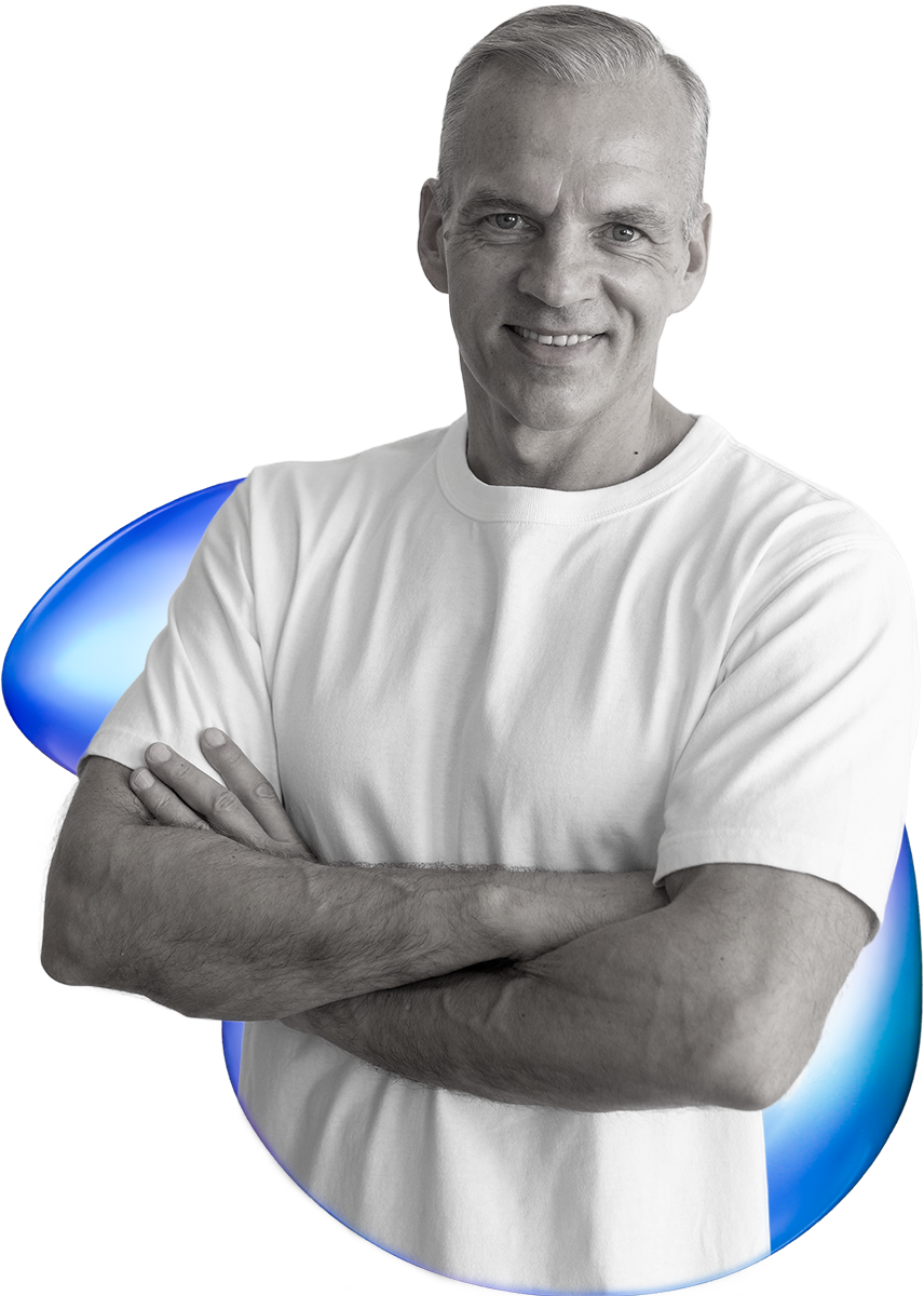 confident man in 3d shape
